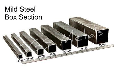 cutting mild steel box section|steel box section sizes chart.